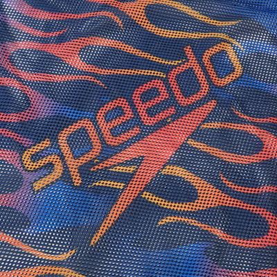 Çantë rrjete Speedo Equip Mesh Pool Bag Flames, 35L, për pishinë, blu me flakë