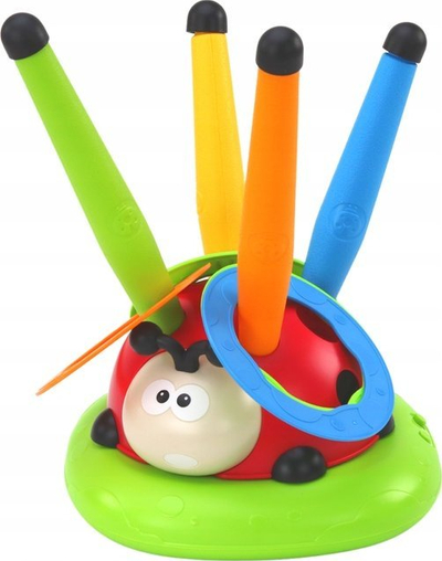Lodër sportive Leantoys Ladybug 3n1, kërcim me litar, set për hedhje në shenjë, shumëngjyrëshe