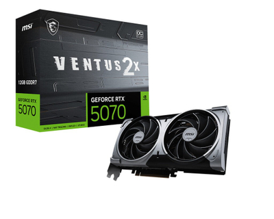 Karta grafike MSI GeForce RTX 5070 VENTUS 2X OC, 12GB GDDR7, PCIe, e zezë