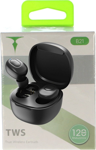 Kufje wireless T-phox TWS B21, Bluetooth 5.0, me kuti karikimi, të zeza
