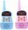 Set walkie talkie për kalamaj, 2 copë, ekran digjital, me rripa varëse, rozë dhe blu