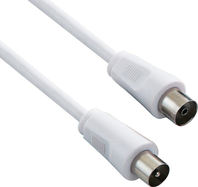 Кабел за антена коаксијален 9.5mm, 2m, 75 Ohm, бел