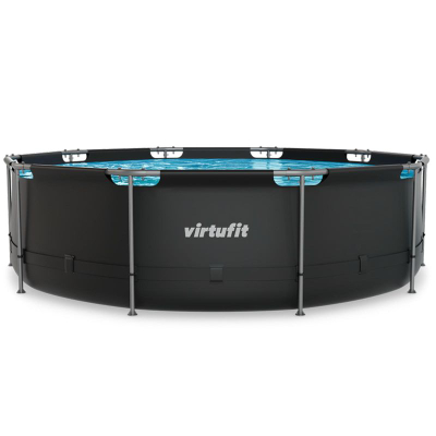 Pishinë me kornizë VirtuFit Round, Ø366 x 100 cm, me pompë filtri, ngjyrë antracit