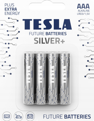 Bateri alkaline Tesla BLACK+ R6 AA, 1.5V, paketim 4 copë