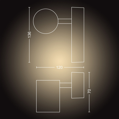 Spot LED Philips Hue White Ambience Adore, IP44, me dimmer, i bardhë