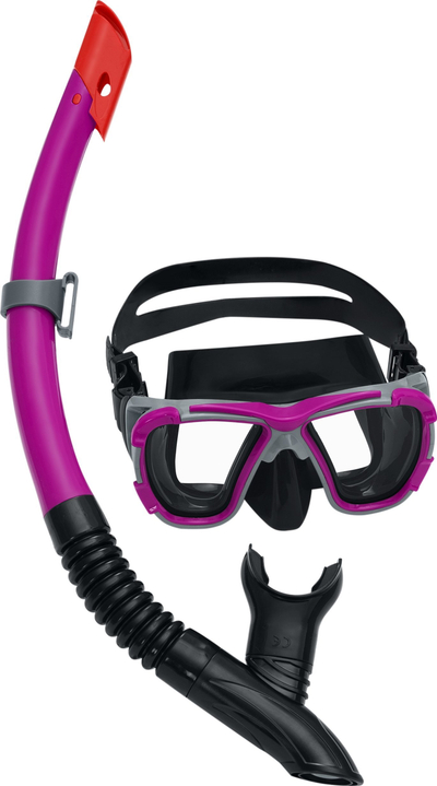 Set snorkel Bestway 3 pjesësh, për të rritur 14+, pa lateks, gri vjollcë