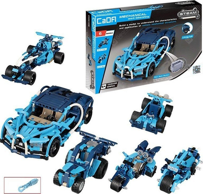 Set lodër blloqe CaDA C52015W, 509 copa, 6 në 1, blu