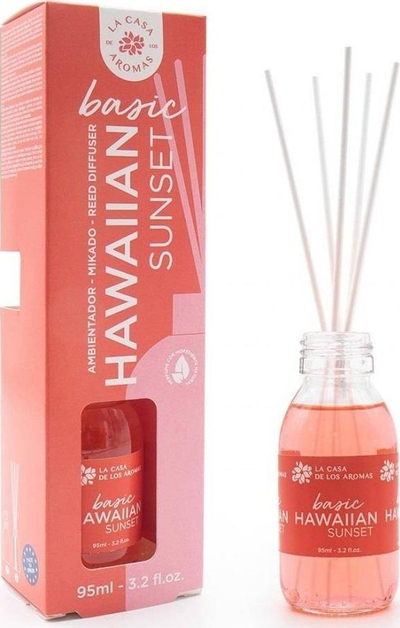 Дифузер со стапчиња La Casa de los Aromas Hawaiian Sunset Basic, 95 ml, овошен мирис, розова