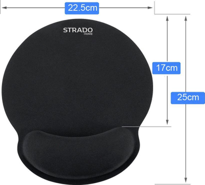 Set jastëk ergonomik Strado, 3 pjesë, me xhel memory, i zi