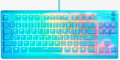 Tastierë gaming SteelSeries Apex 3 TKL Aqua, RGB, layout US, e kaltër