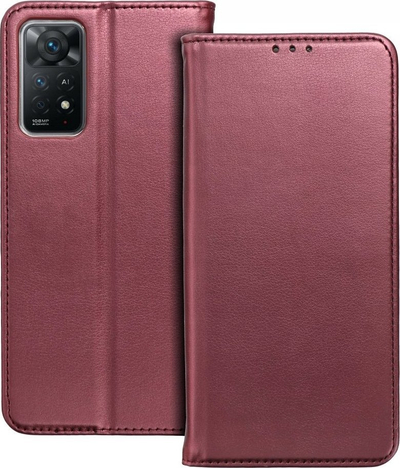 Këllëf futerë Smart Magneto për Oppo A38, me portofol, ngjyrë burgundy