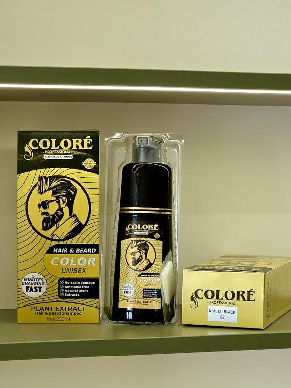 Shampo për mjekërr dhe flokë Plant Extract, COLORÉ Professional, Natural Black, 250ml