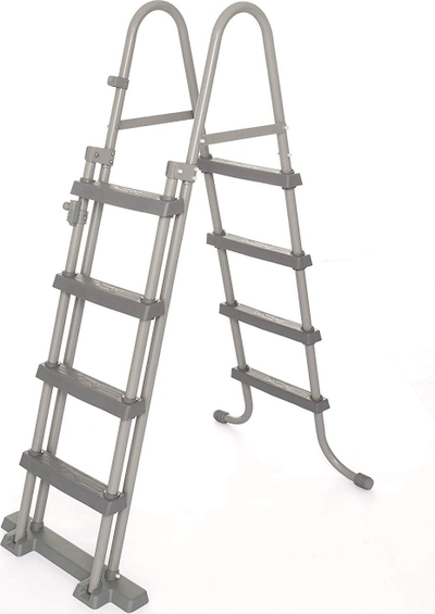 Shkallë sigurie për pishinë,122 cm, të hirta