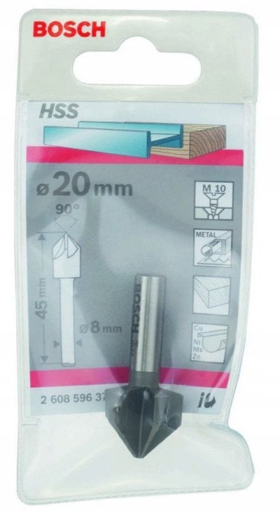 Конусна фреза Bosch HSS, 20mm, за метал