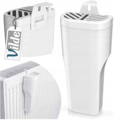 Lagështues radiator B2X, plastikë mat, i bardhë