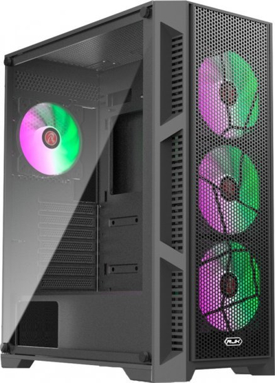 Куќиште за компјутери Raijintek Arcadia III MS4, mid tower, 4x 120mm ARGB, црно
