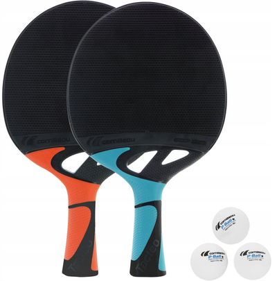 Set pingpongu Cornilleau Tacteo Duo Outdoor 455350, 2 paleta, 3 topa, shumëngjyrësh