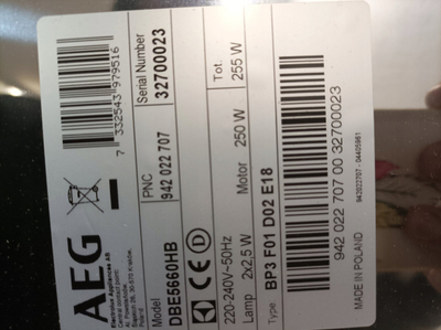 Kapak aspirimi AEG DBE5660HB, 60cm, inox, i argjendtë