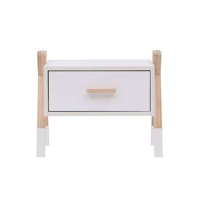 Komodinë fëmijësh PASCHAL Kid Bed Table, 46x30x38cm, me sirtar, e bardhë