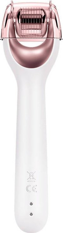 Ruler me mikrogjilpëra për fytyrë Geske MicroNeedle Face Roller 9 në 1, set 9 në 1, i bardhë me rozë