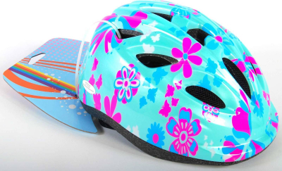 Helmetë biçiklete për kalamaj Volare Flowers, 47-51cm, me ajrosje, blu me rozë
