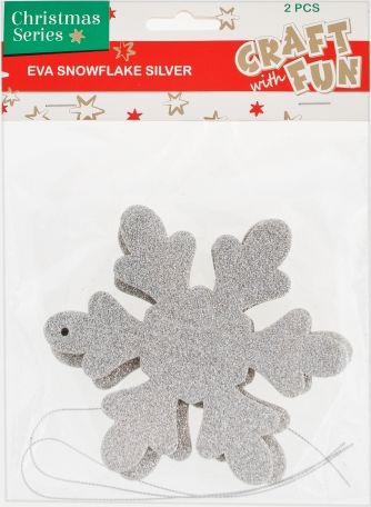 Dekorime fjokë bore Craft with Fun, 2 copë, ngjyrë argjendtë
