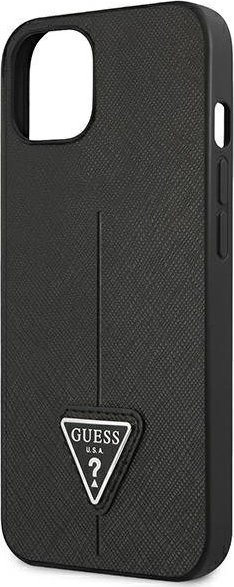 Futrollë Guess Saffiano Triangle Logo për iPhone 14 Plus 6.7", hardcase, e zezë