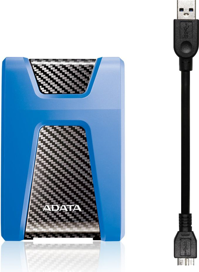 Disk i jashtëm HDD ADATA HD650, 1TB, USB 3.2, zi-kaltër