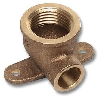 Këmba 90° SANHA 4472, me fletëza, 18x1/2", bronz