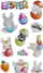 Stickera dekorativë Puffy CRAFT WITH FUN Bunny, set me 12 copa, për Pashkë