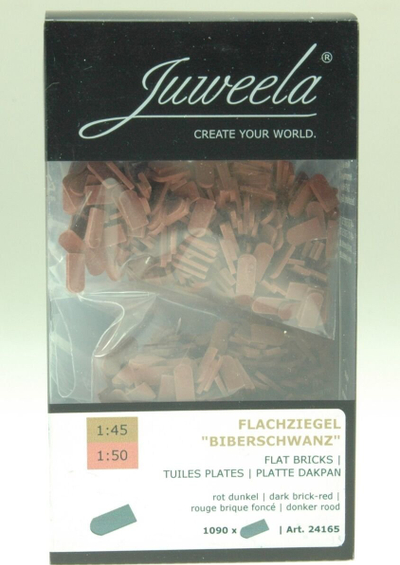 Tjegulla dekorative të vogla Juweela 24165 Beaver Tail, shkallë 0 1:45, 1080 copa, e kuqe e errët