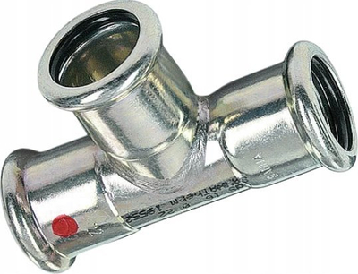Tee reduktuese SANHA SANHA-THERM C-Steel, 15x18x15 mm, çelik i galvanizum