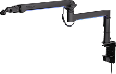 Крај микрофон ENDORFY EY0A010 Broadcast Low Profile RGB, монтирање на маса, црн