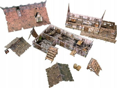 Set terreni për tavolinë Battle Systems Modular Fantasy Scenery Tavern, me disa kate, për miniatura 28mm, shumëngjyrësh