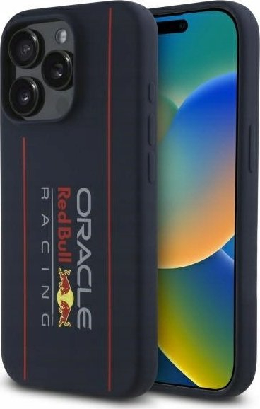 Kapak telefoni Red Bull për iPhone 15 Pro Max, MagSafe, silikoni, blu navy