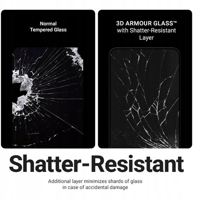 Xham mbrojtës Crong 3D Armour Glass për iPhone 17 Pro Max, me kornizë vënie, i zi