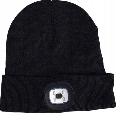 Kapelë beanie me drita Lighted Beanie, LED përpara e mbrapa, akrilik, e zezë