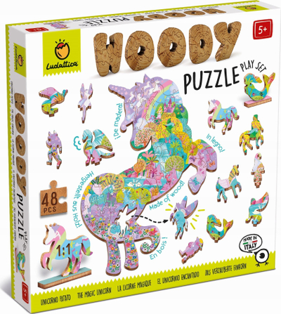 Puzzle druri Ludattica Woody Puzzle Environment, 48 pjesë, 25x35cm, shumëngjyrësh