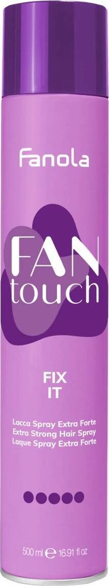Lак за коса Fanola Fantouch Fix It Extra Strong, многу силно фиксирање, 500 ml