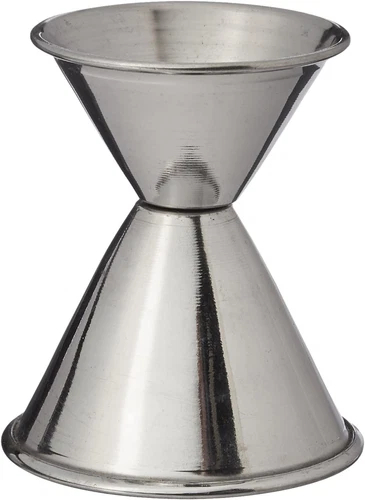 Jigger për kokteje Cash & Carry H1206, 1oz 2oz, çelik inox, argjendtë
