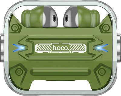 Kufje wireless Hoco TWS EW55, Bluetooth 5.3, me kuti karikimi, jeshile