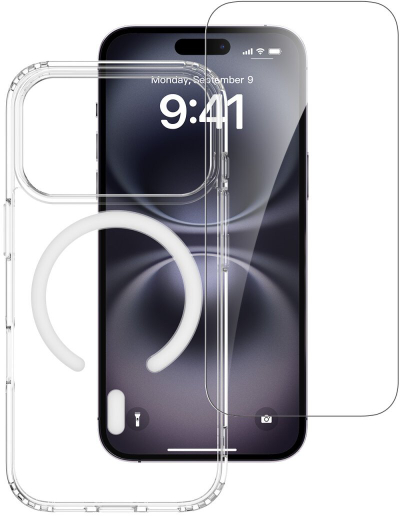 Set mbrojtës 4smarts Premium 360 për iPhone 17 Pro, MagSafe, transparent