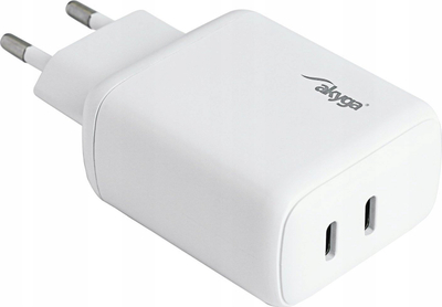 Karikues rrjeti Akyga AK-CH-19, 40W, 2x USB-C PD Quick Charge 3.0, i bardhë
