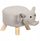 Tabure fëmijësh elefant, 47 x 25 x 25 cm, këmbë druri, gri