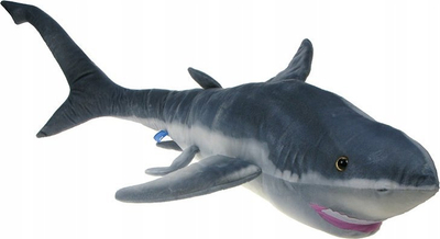 Lodër pelushi Shark, peshkaqen 130cm, gri