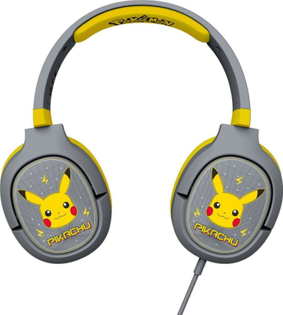 Kufje gaming me kabllo OTL Technologies Pokémon Pikachu PK0862 Pro G1, për PC edhe konzola, gri me të verdhë