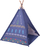 Çadër loje për kalamaj ECOTOYS Teepee 8179, strukturë druri, me dritare, blu me dizajn