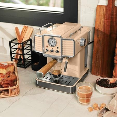 Aparat kafeje Cecotec Power Espresso 20 Tradizionale Light, 1350W, 20 bar, bezhë