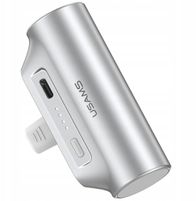 Powerbank Usams PB79 Mini Tail Plug, 3000mAh, USB-C, argjendtë
