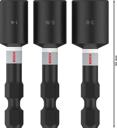 Set bitash impact Bosch Pro, 3 pjesë, sistem imperial, çelik i fortifikuar